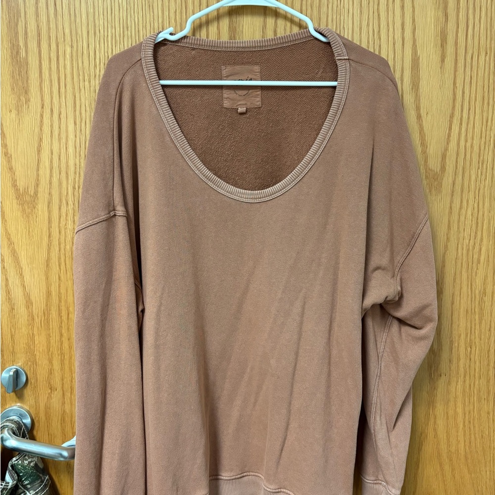 Aerie Brown Off-the-Shoulder Sweater